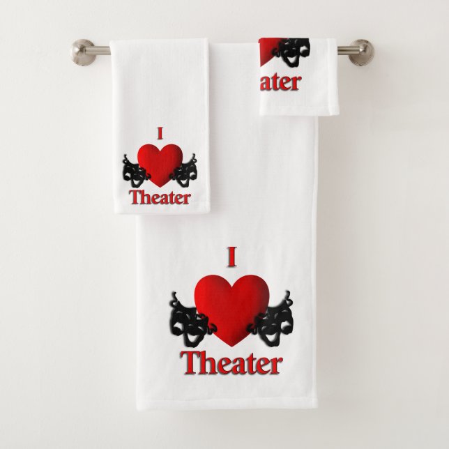 I Heart Theater Bath Towel Set (Insitu)