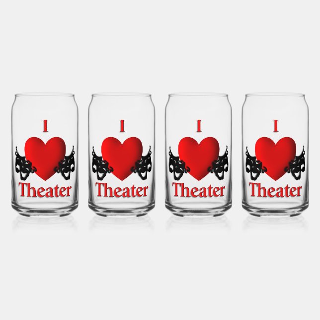 I Heart Theater Can Glass (Front)