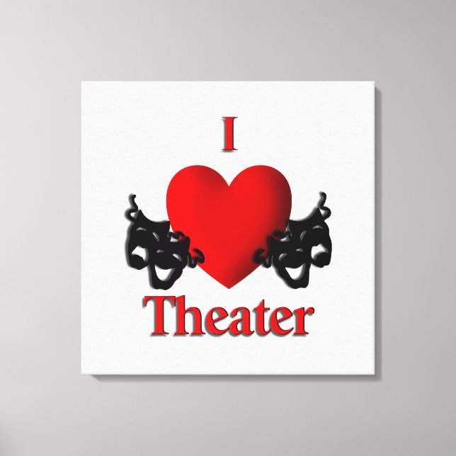 I Heart Theater Canvas Print (Front)