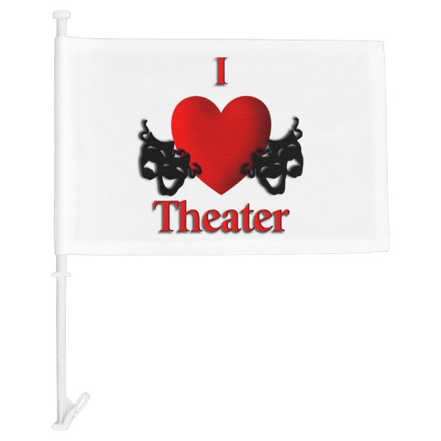 I Heart Theater Car Flag (Front)