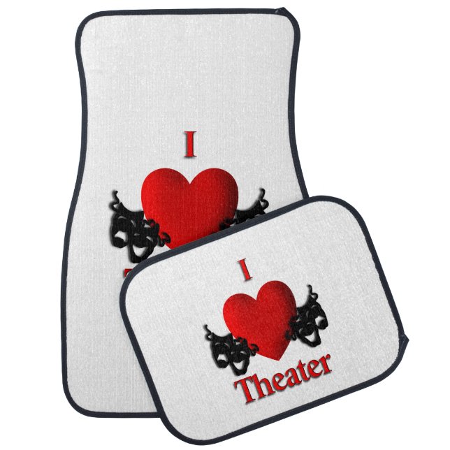 I Heart Theater Car Floor Mat (Set)