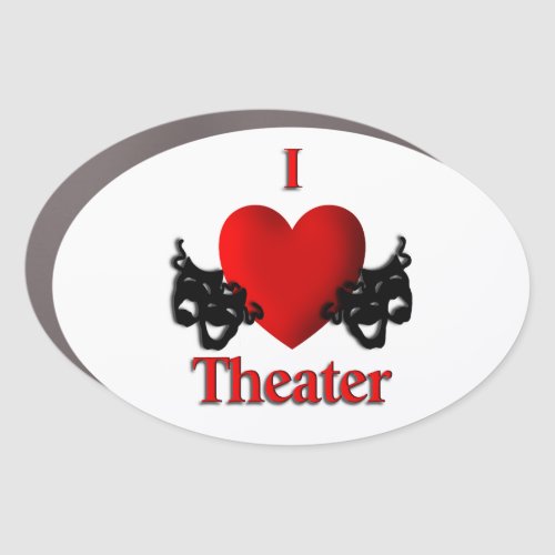I Heart Theater Car Magnet