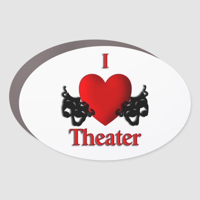 I Heart Theater Car Magnet (Front)