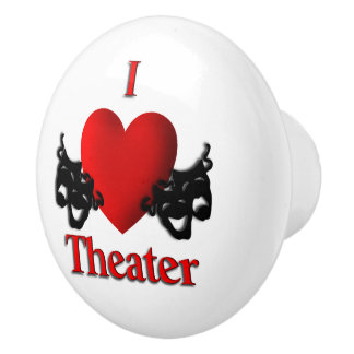 I Heart Theater Ceramic Knob