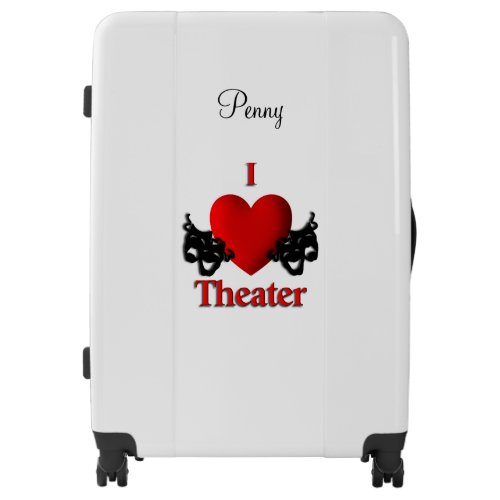 I Heart Theater Comedy Tragedy Masks Luggage