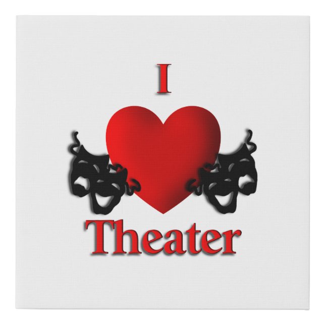 I Heart Theater Faux Canvas Print (Front)