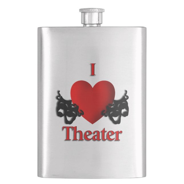I Heart Theater Flask (Front)