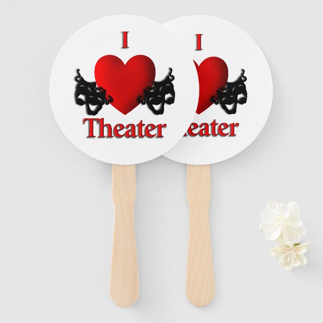 I Heart Theater Hand Fan (Front and Back)