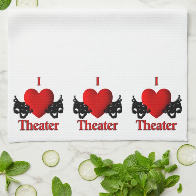 I Heart Theater Kitchen Towel (Folded)
