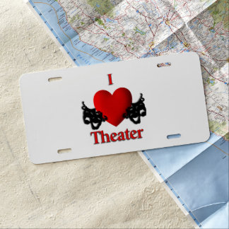 I Heart Theater License Plate