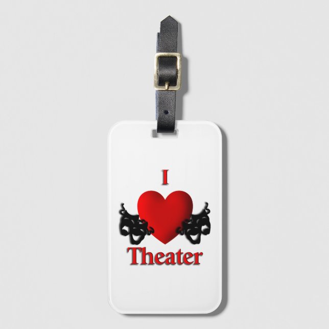 I Heart Theater Luggage Tag (Front Vertical)