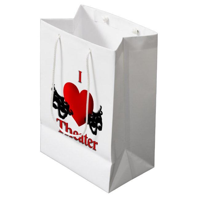 I Heart Theater Medium Gift Bag (Front Angled)