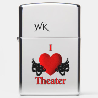 I Heart Theater Monogram Zippo Lighter