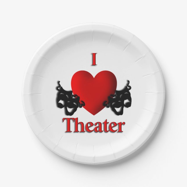 I Heart Theater Paper Plates (Front)