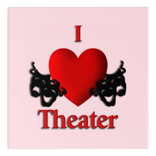 I Heart Theater Pink Acrylic Print