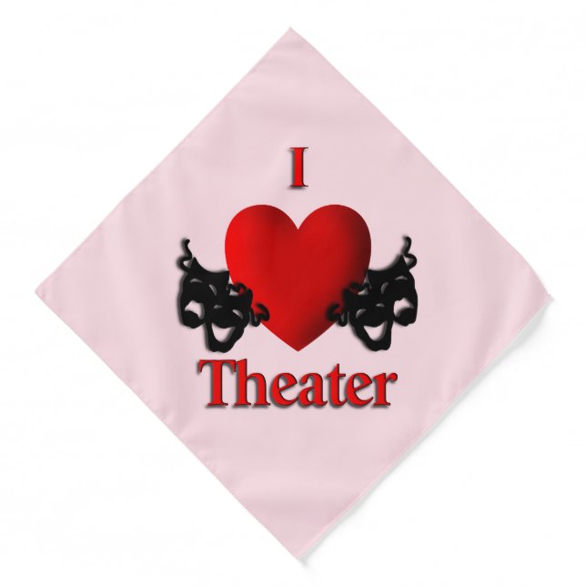 I Heart Theater Pink Bandana (Front)