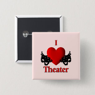 I Heart Theater Pink Button