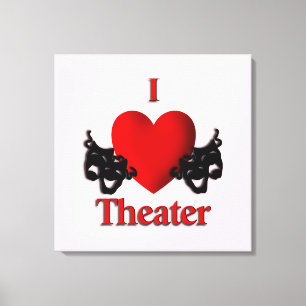 I Heart Theater Pink Canvas Print