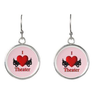 I Heart Theater Pink Earrings