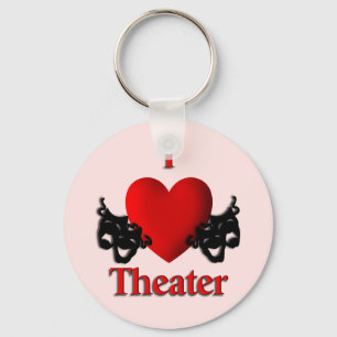 I Heart Theater Pink Keychain