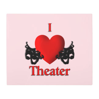 I Heart Theater Pink Metal Print