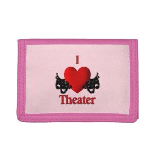 I Heart Theater Pink Trifold Wallet