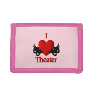 I Heart Theater Pink Trifold Wallet