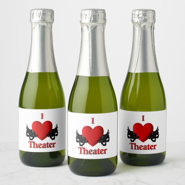 I Heart Theater Sparkling Wine Label (Bottles)