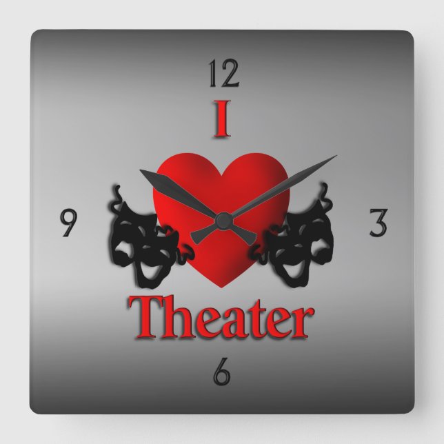 I Heart Theater Wall Clock (Front)