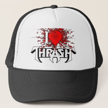 I Heart Thrash Trucker Hat by EaracheRecords at Zazzle