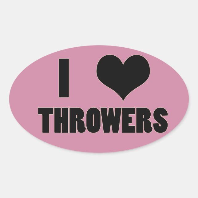 I Heart Throwers, Track and Field Stickers (Front)