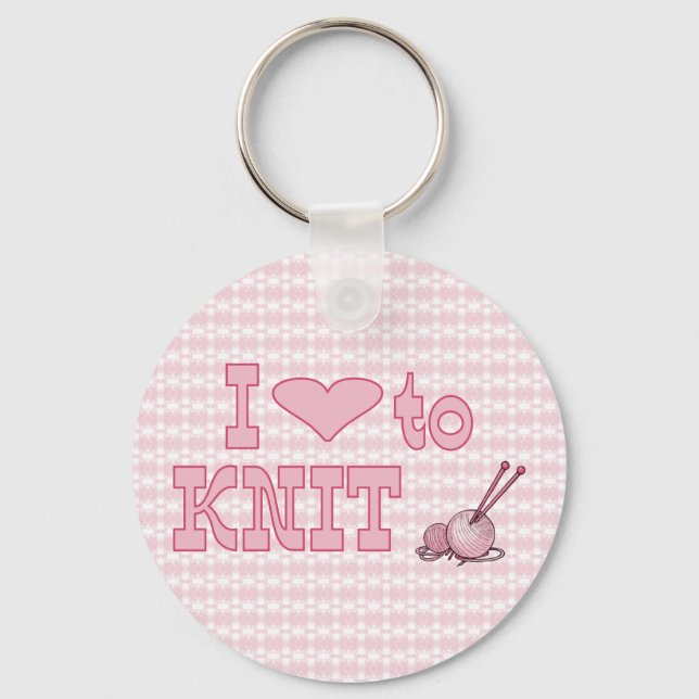 I heart to knit keychain (Front)