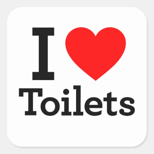 I Heart Toilets Square Sticker