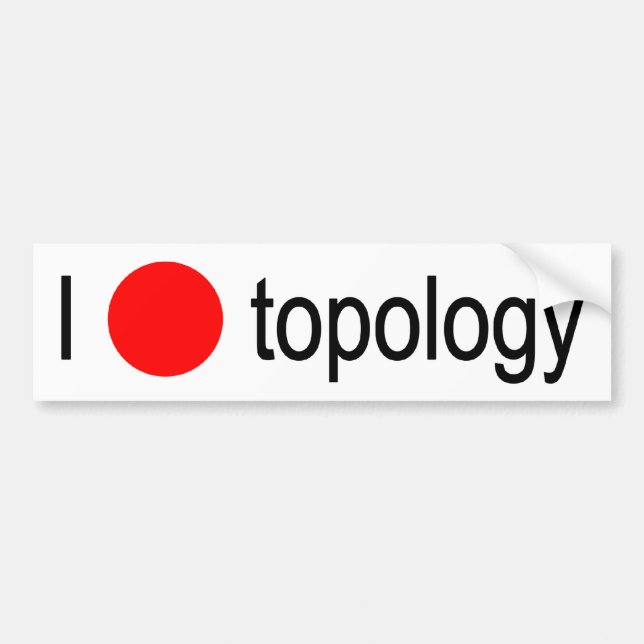 I heart topology bumper sticker (Front)