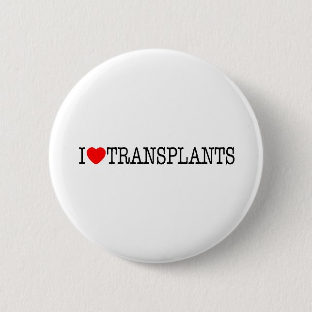 I heart Transplants Pinback Button (Front)