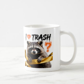 I Heart Trash Cute Raccoon Design Coffee Mug