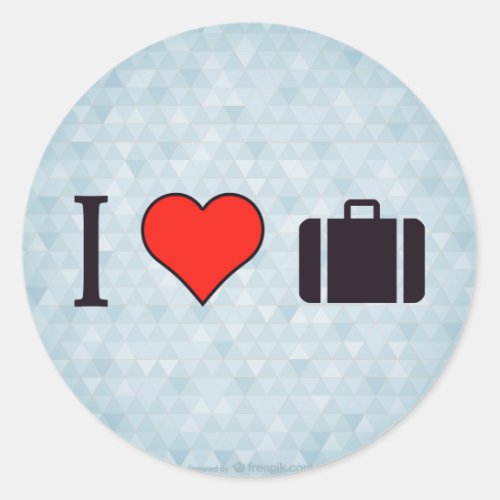 I Heart Travelling Classic Round Sticker