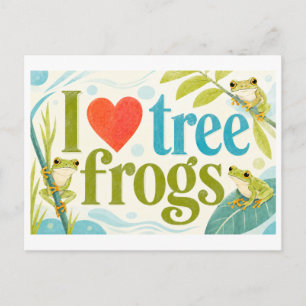 "I [Heart] Tree Frogs" Postcard