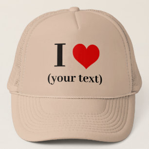 I HEART! Trucker Hat - Khaki - Customize
