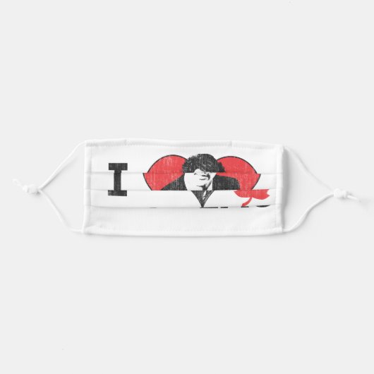 I Heart Trudeau Adult Cloth Face Mask (Front, Folded)