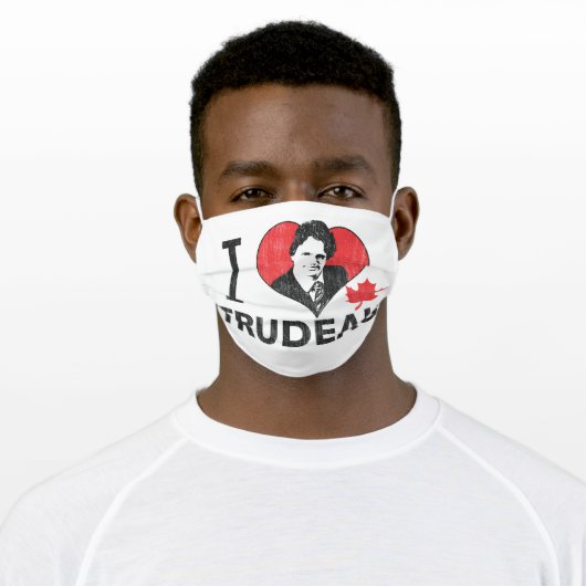 I Heart Trudeau Adult Cloth Face Mask (Worn)