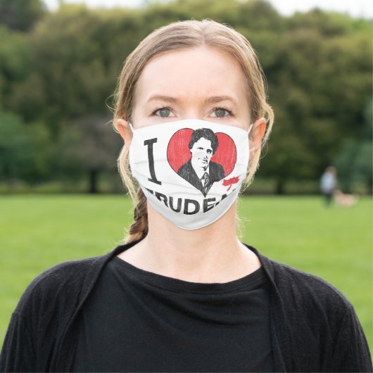 I Heart Trudeau Adult Cloth Face Mask (Outside)