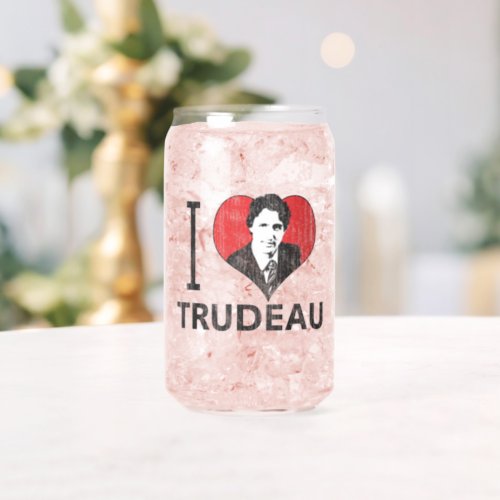 I Heart Trudeau Can Glass