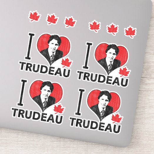 I Heart Trudeau Contour Cut Set Sticker