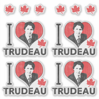 I Heart Trudeau Contour Cut Set Sticker