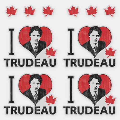 I Heart Trudeau Contour Cut Set Sticker