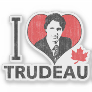 I Heart Trudeau Contour Cut Sticker