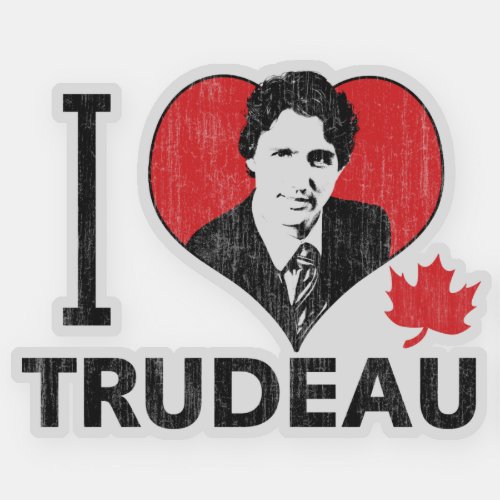 I Heart Trudeau Contour Cut Sticker