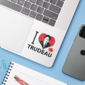 I Heart Trudeau Contour Cut Sticker (Laptop w/ iPhone)