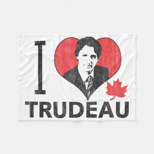 I Heart Trudeau Fleece Blanket